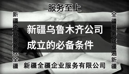新疆烏魯木齊公司成立的必備條件