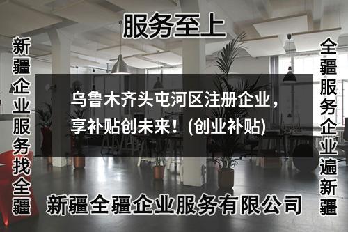 烏魯木齊頭屯河區(qū)注冊企業(yè)，享補(bǔ)貼創(chuàng)未來！(創(chuàng)業(yè)補(bǔ)貼)