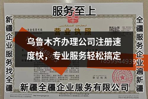 烏魯木齊辦理公司注冊速度快，專業(yè)服務(wù)輕松搞定